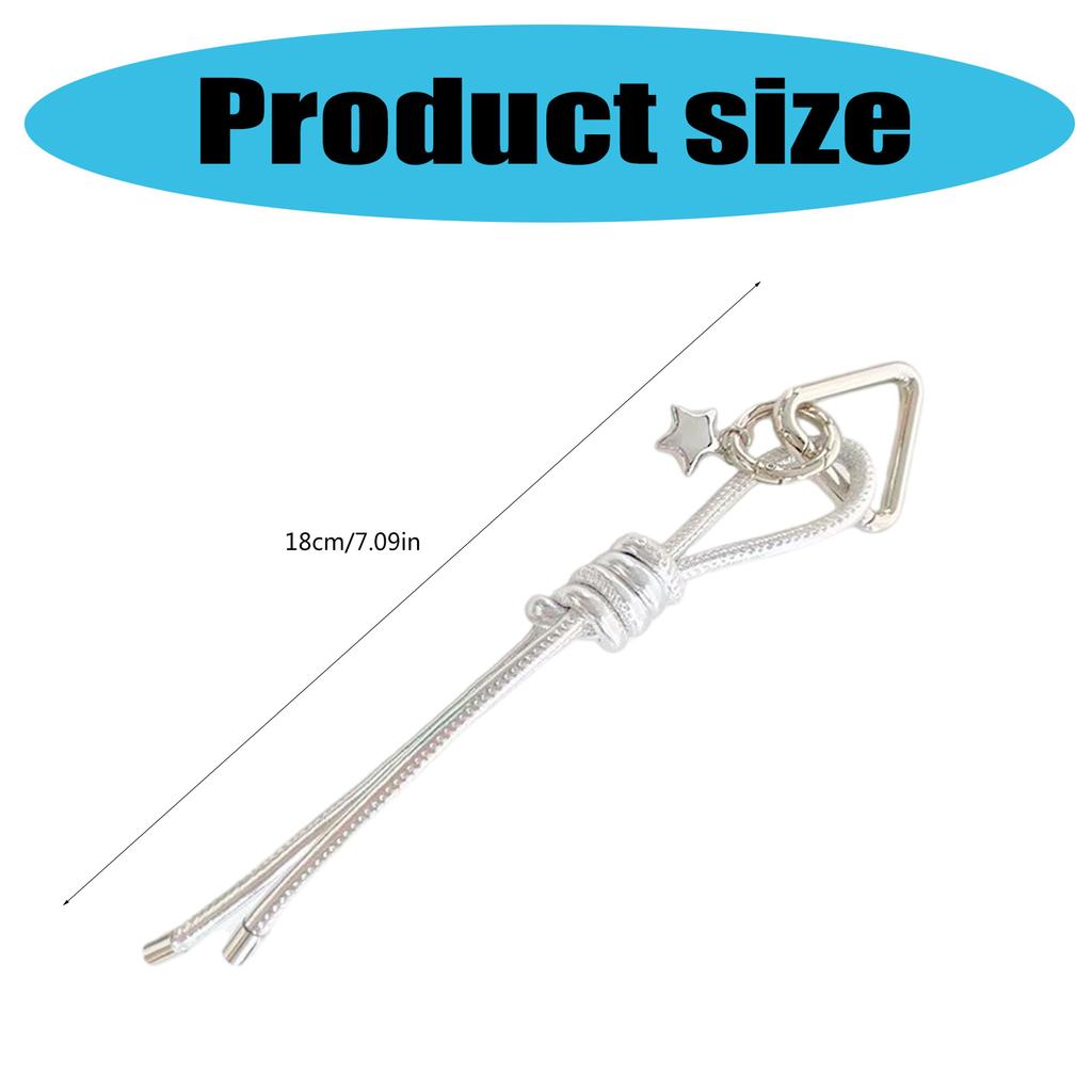 Stylish Star Knot Keychain Pendant With Durable Braided Rope And Premium PU Leather For Car Keys Bag Accessories