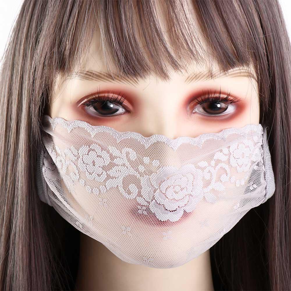 Protection Outdoor Hanging Ear Hiking Solid Color Face Cover Face Shield Lace Mask Sunscreen Mask