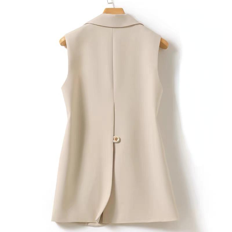 В любое время года можно носить белый женский костюм с разрезом на спине, жилет, верхняя одежда в корейском дизайне, пальто