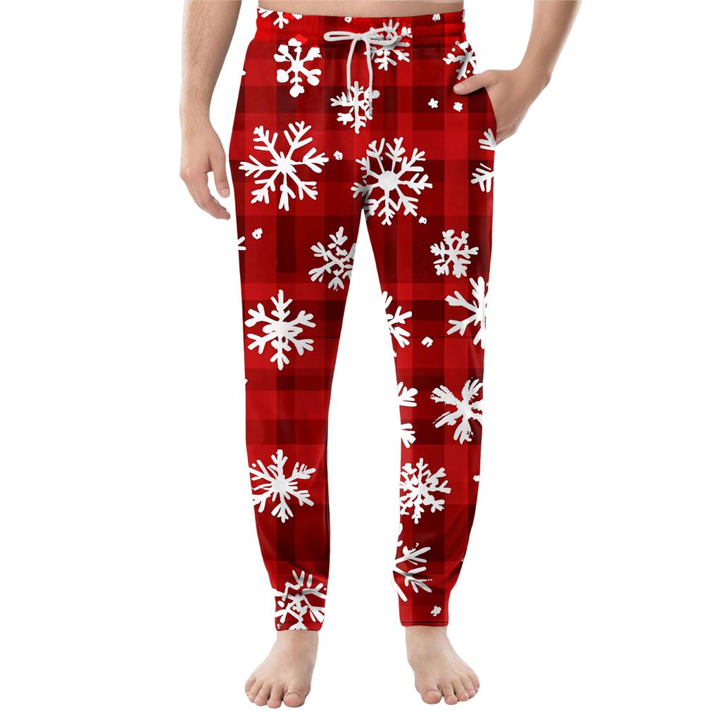 Мужские повседневные брюки с карманами на кулиске и манжетами, домашние брюки для сна