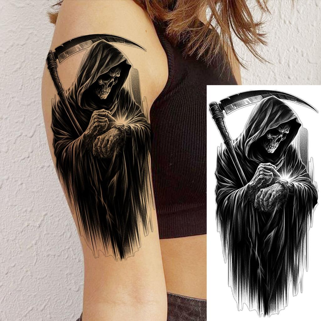 1 Sheet Fierce Tiger Lion Dragon Temporary Tattoos For Men Women Waterproof Wolf Skull Tatoos Long Lasting  Fake Tattoo Stickers