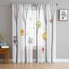 Owl With Tree Branch Sheer Window Curtains For Living Room Bedroom Modern Voile Tulle Curtains Fabric Drapes For Kitchen