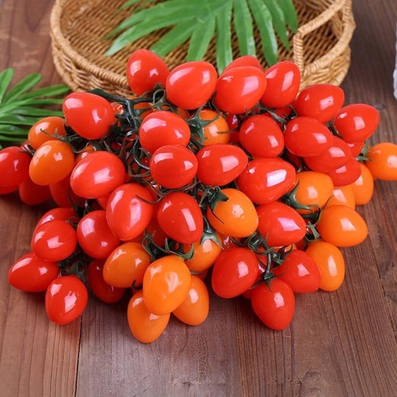 Artificial Cherries Tomatoes Bunch Realistic Simulation Fruit Decoration for Home Wedding Decoration Shop Window Display