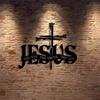 Cross Truth Metal Wall Decor - Religious Spiritual Belief Wall Decoration Black Silhouette Jesus Wall Art Hanging Decoration