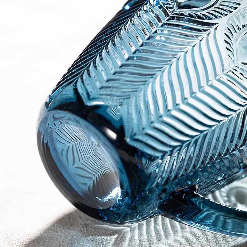 LOVWISH Ins Style Peacock Feather Glass Mug Set