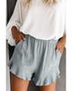High Waist Ruffle Shorts with Pockets
