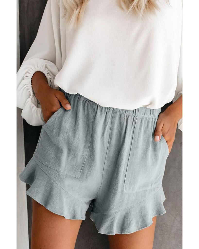 Azura Exchange High Waist Ruffle Shorts with Pockets