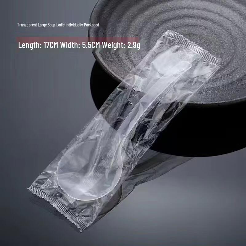 Individually Wrapped Disposable Large Soup Spoons