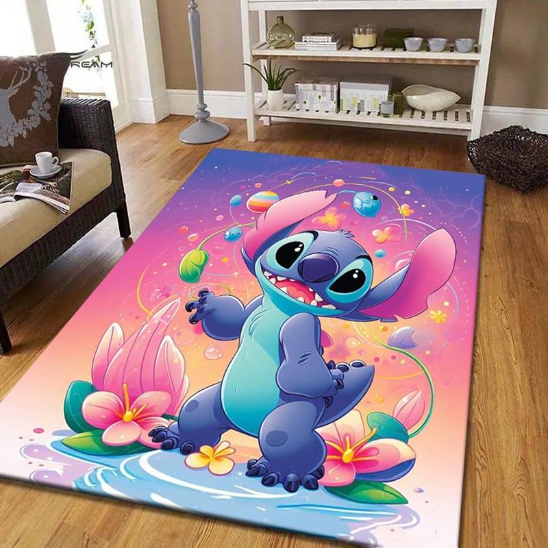 1pc Stitch Pattern Area Rug Soft Flannel Floor Mat for Living Room,Office,Bedroom and Carpet