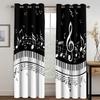Musician Piano Keys Romantic Notes Modern Curtains For Living Room Bedroom Window Drapes Kitchen Curtains