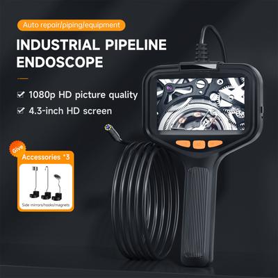 8 мм промышленная эндоскопическая камера 4,3'' IPS экран HD 1080P однообъективный трубный инспекционный бороскоп 2600 мАч водонепроницаемый жесткий кабель