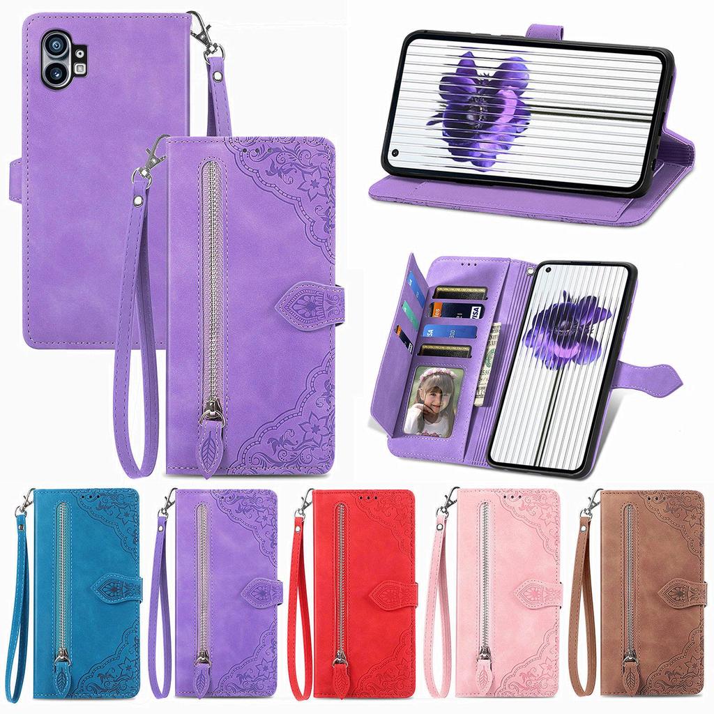 Nothing Phone 3A Leather Case: Flip Cover with Magnetic Card Slot and Bracelet Holder