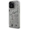 Karl Lagerfeld Grained Pattern & Logo MagSafe Case for iPhone 16 Pro Max Gray