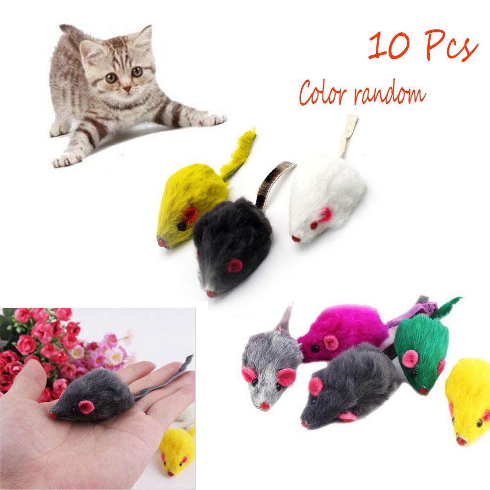 Color Random Mini Pet Supplies Kitten Puppy Cat Play Toys Fake Mouse Simulation Mice Squeak Noise