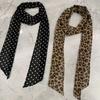 Retro Leopard Polka Dots Print Silk Scarf Women'S Fashion All-Match Belt Scarf Accessories