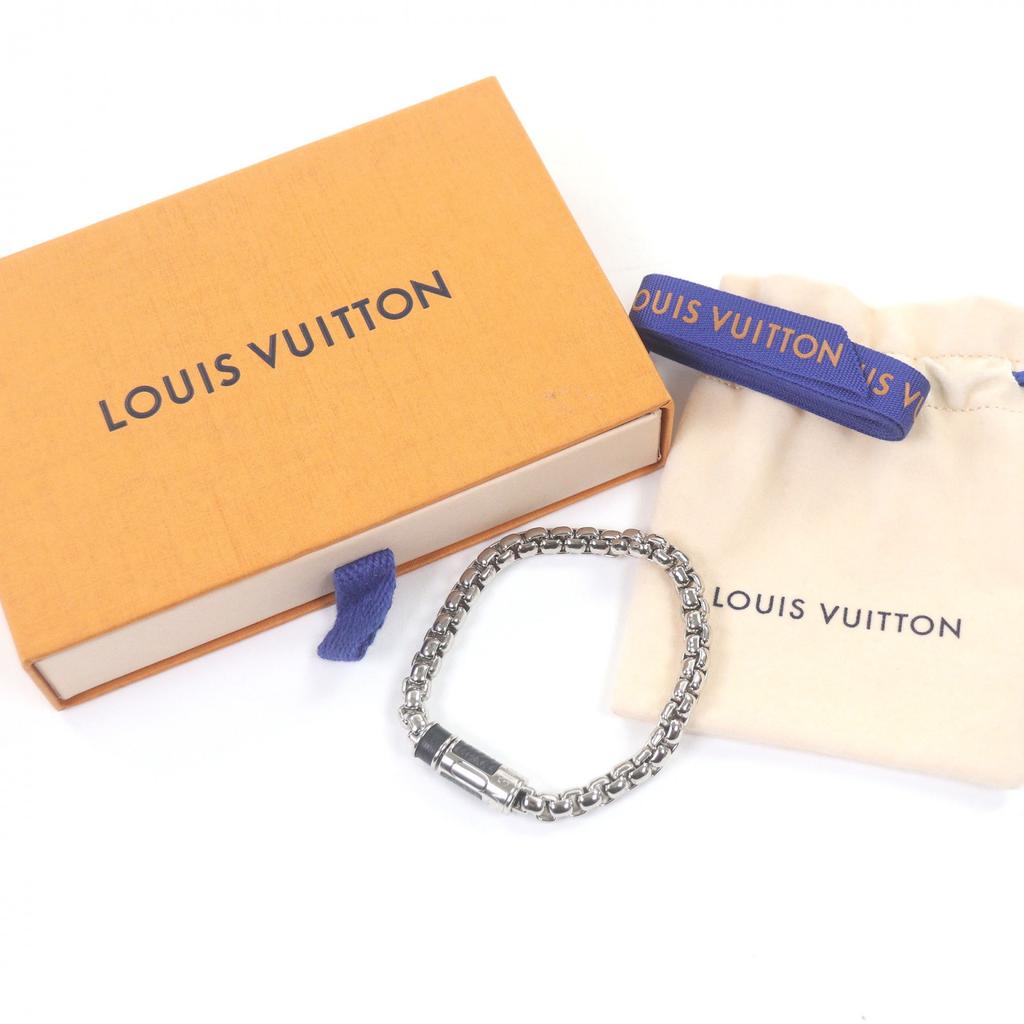 Excellent LOUIS VUITTON bracelet Bracelet Chain Monogram Eclipse Silver Used