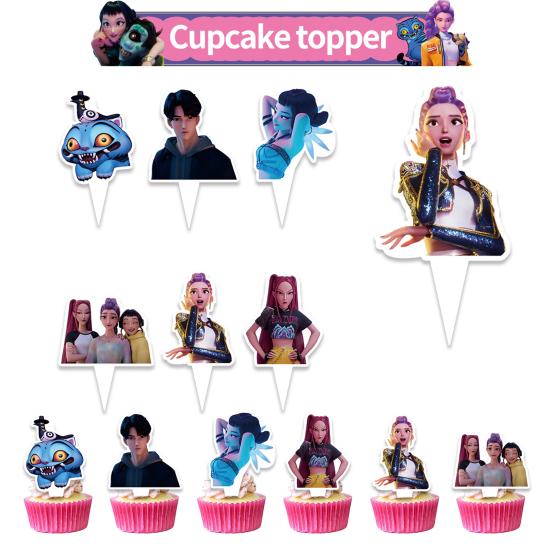 Набор украшений на день рождения Охотников на демонов Тема аниме Принадлежности для вечеринки «С днем рождения» с баннером, топперами для торта, фоном для детей и фанатов