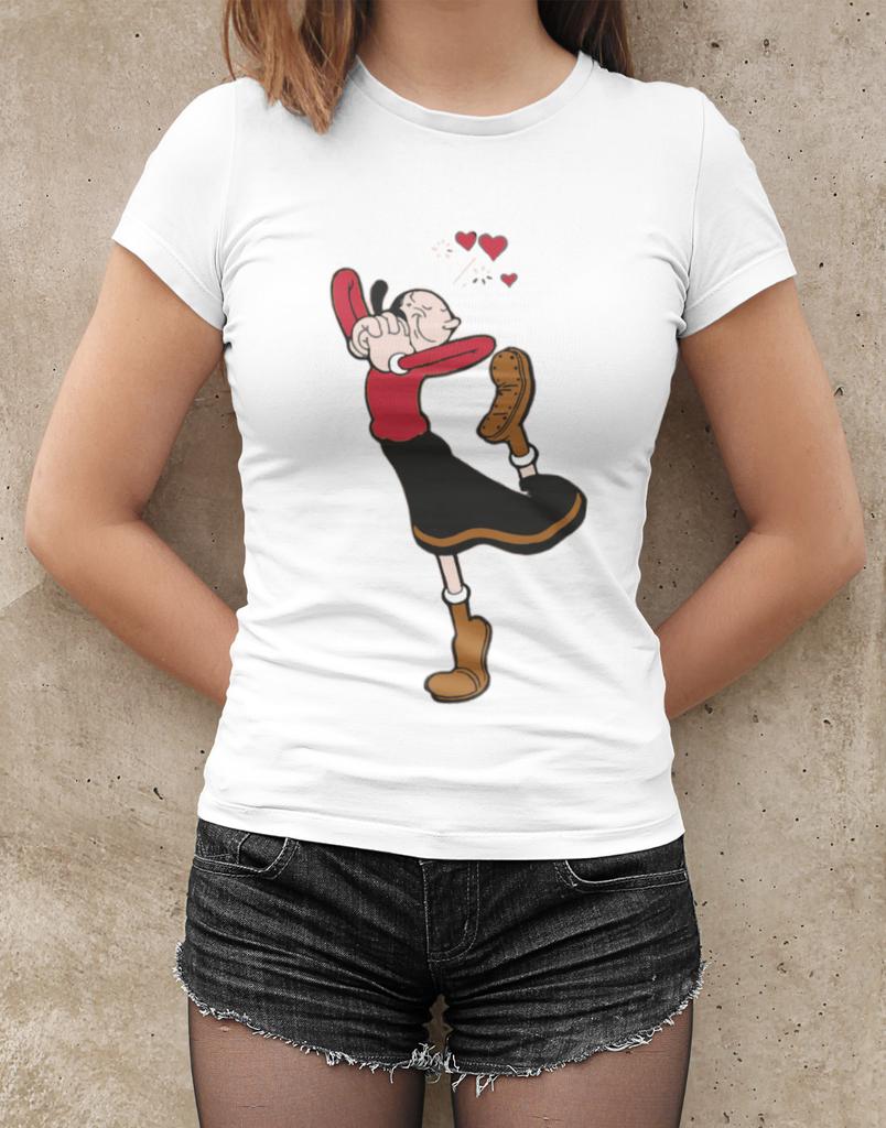 Retro Popeye's girlfriend olive oyl organic women's T-Shirt Mens Womens Tees Top fitted