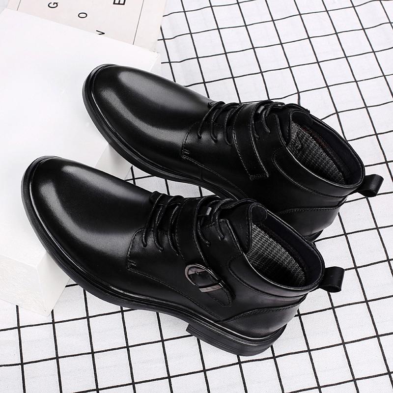 Модный Люксовый Бренд Мужская Обувь из Натуральной Кожи Новое Поступление Ботильоны Высокое Качество Офисные Деловые Короткие Сапоги Уличные Мотокроссовые Ботинки