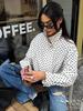 Women’s Polka Dot Long Sleeve Cardigan and Shorts Set 2025 Spring Summer Two-Piece Outfit Casual Slim Fit