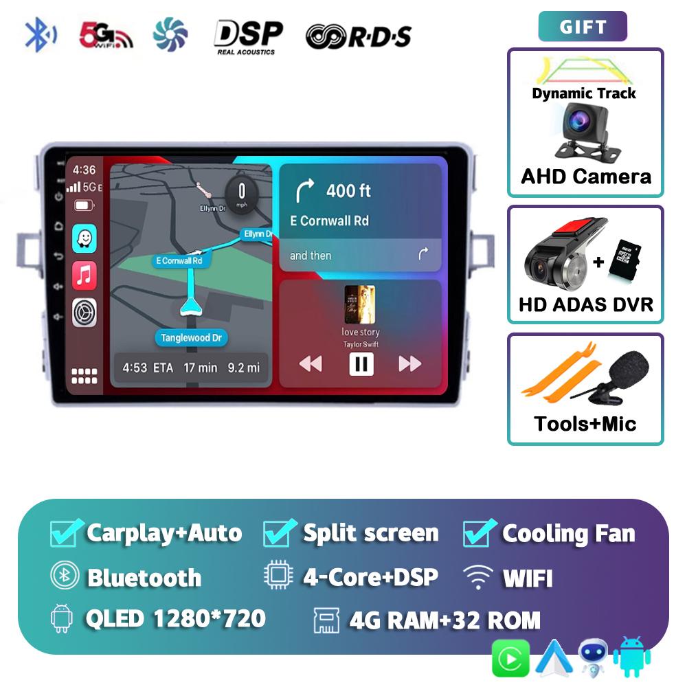 Android 14 Автомагнитола Carplay Для Toyota Verso R20 2010-2013 2014-2016 Мультимедийный проигрыватель GPS Навигация Головное устройство 2din Стерео DSP