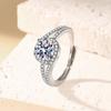 European and American style, light luxury, minimalist design, one-carat round zircon ring with twisted band, niche design ring for women