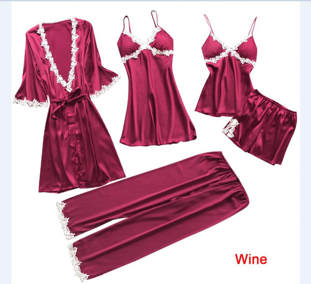 2019 Европейский и американский женский сексуальный пижамный комплект больших размеров: Летний халат для невесты с рукавом средней длины и халат