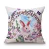 Happy Easter Day Cute Bunny Rabbit Home Decoration Sofa Throw Pillow Case Lovely Cozy Children Room Chair Cushion Cover Case