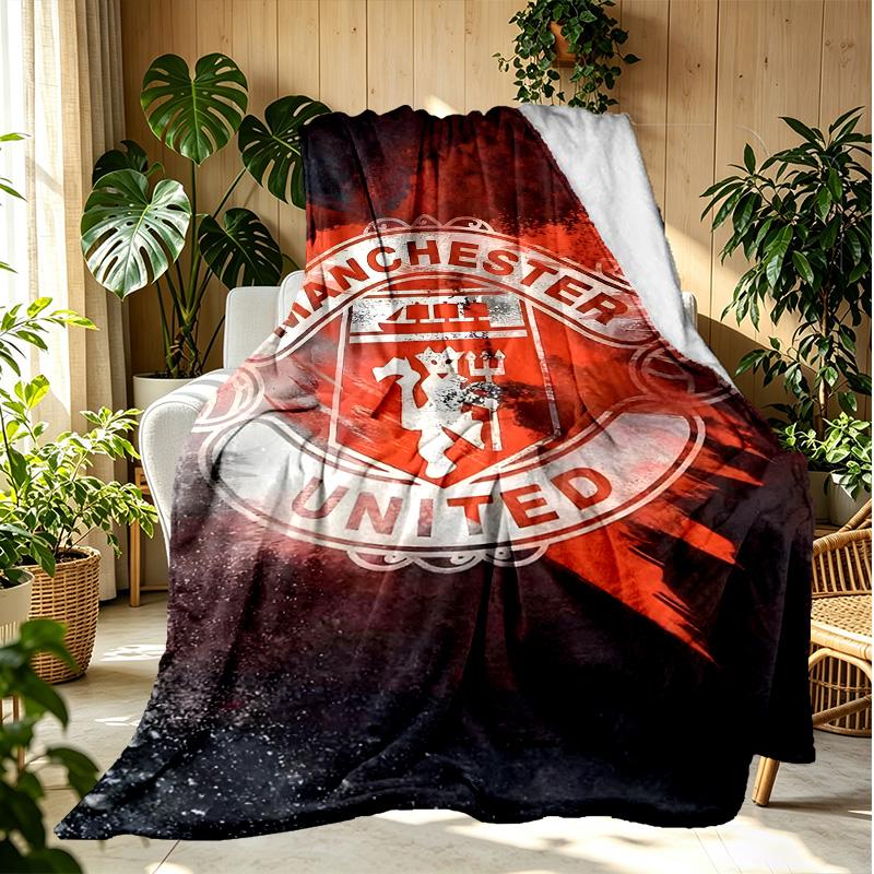 Football United F.C Pattern Blanket for Home Decoration, Bed, Sofa, Car Travel, Camping, Suitable for All Seasons, Birthday Christmas Gift