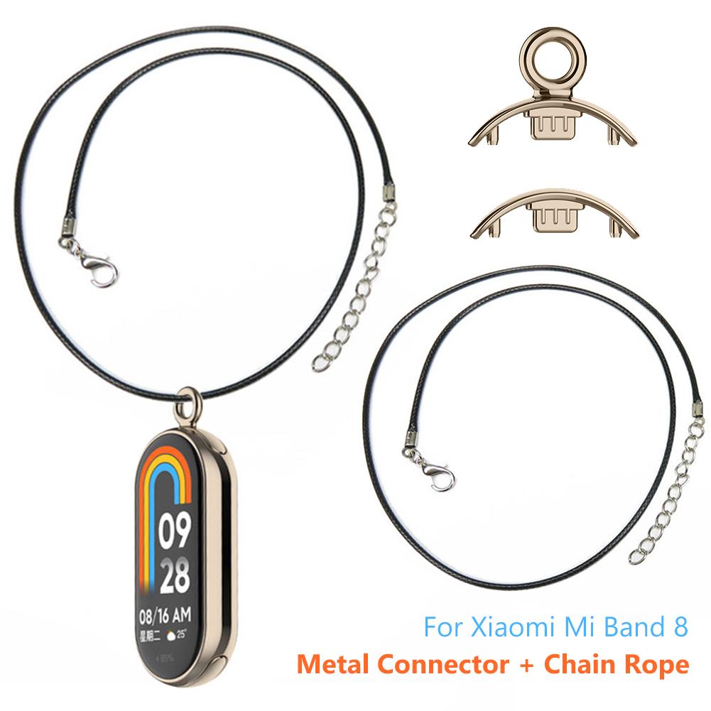 Necklace for Mi Band 8 Pendant Chain Buckle for Xiaomi Band8 Hanging Metal Chain Neck Strap Stainless Steel Pendant Bracelet