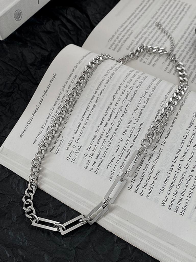 Корейское ретро мужское модное кубинское лоскутное ожерелье, персонализированное хип-хоп уличное крутое ожерелье с цепочкой на ключицу, аксессуары