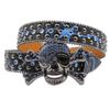 Унисекс кожаный ремень с rhinestone-черепом - Джинсовый пояс в европейском стиле