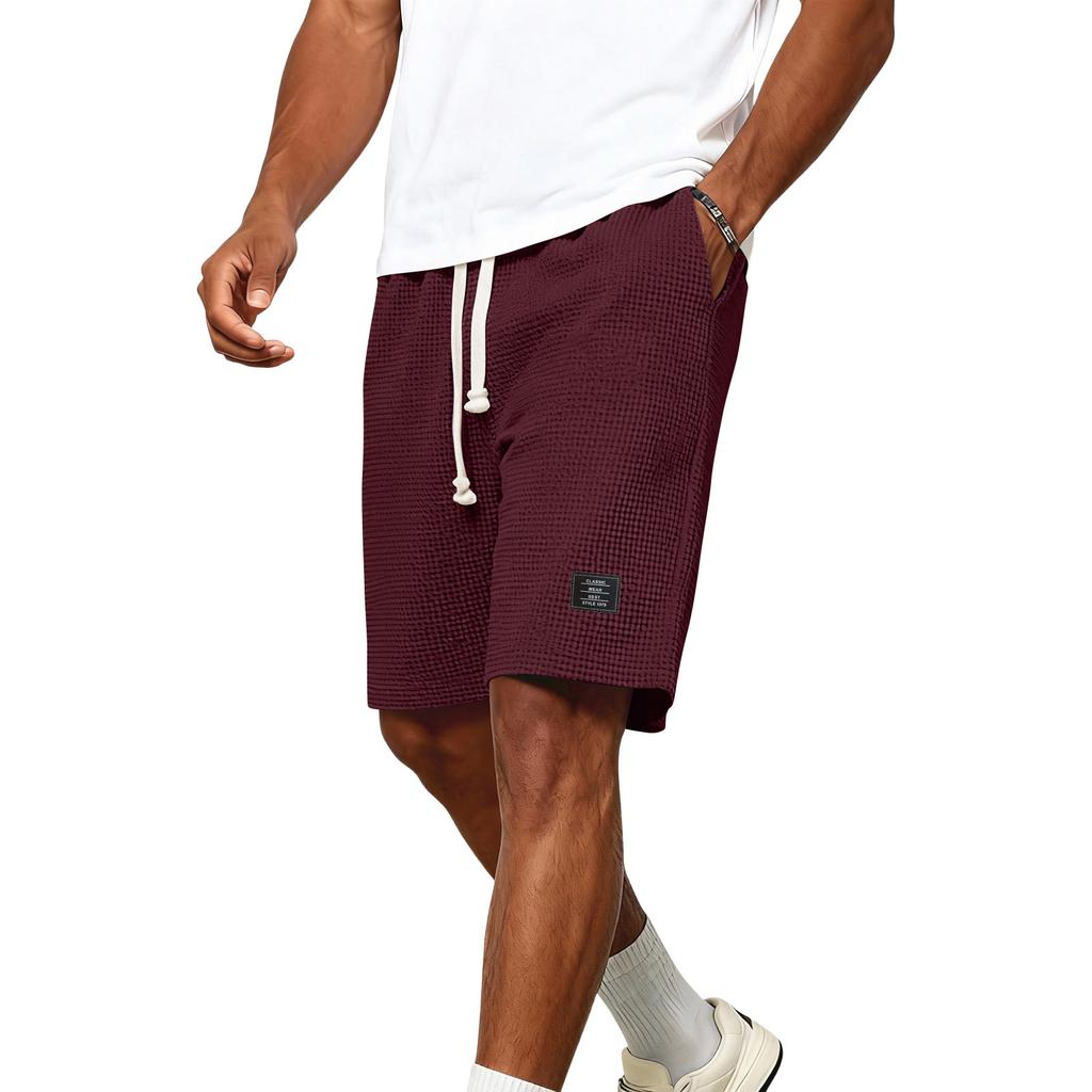 Men's Summer Drawstring Straight Leg Shorts Casual Loose Sports Shorts
