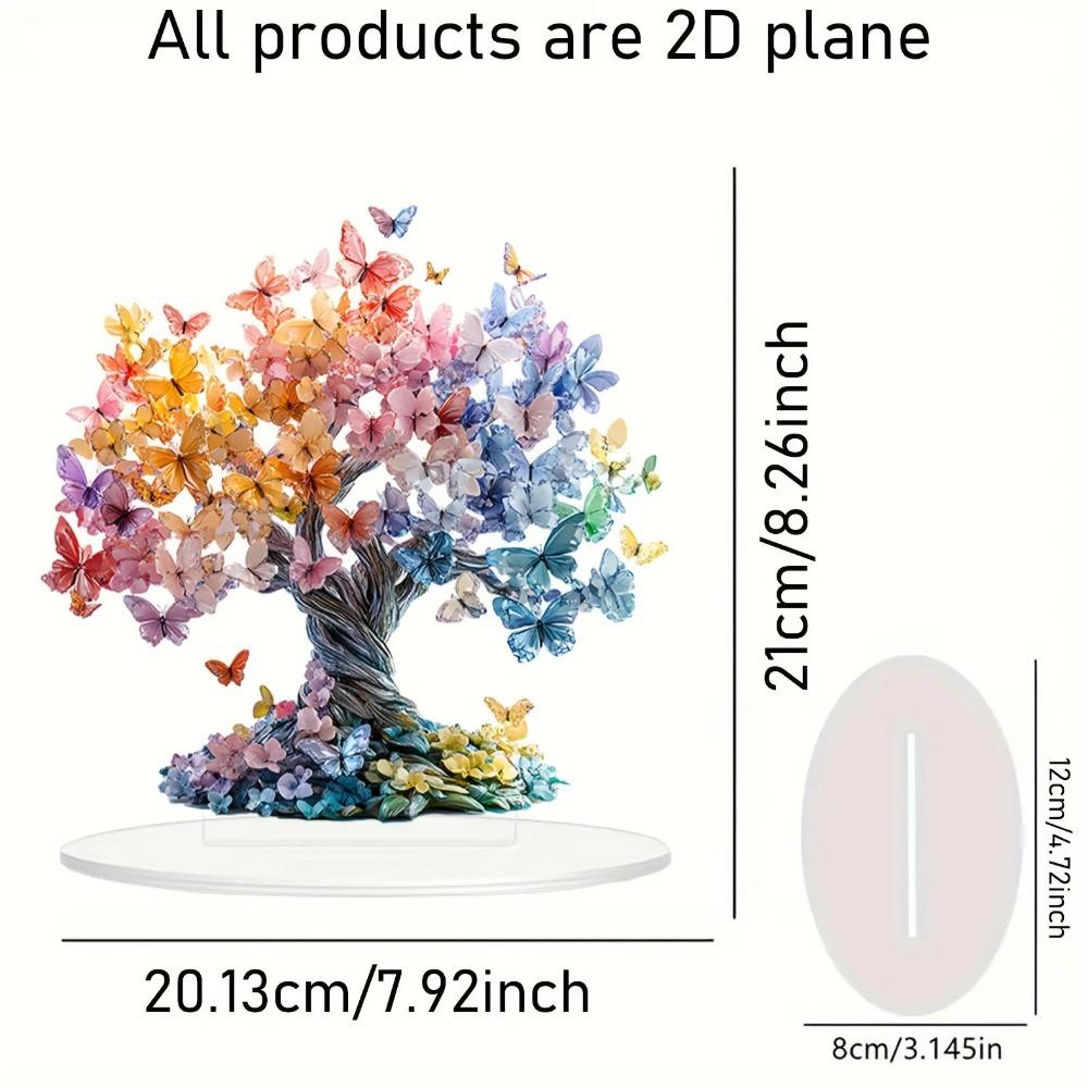Украшение из хрустальной бабочки «Счастливое дерево», украшение для дома, гостиная, дерево жизни, 2D акриловое украшение для стола, праздничные подарки
