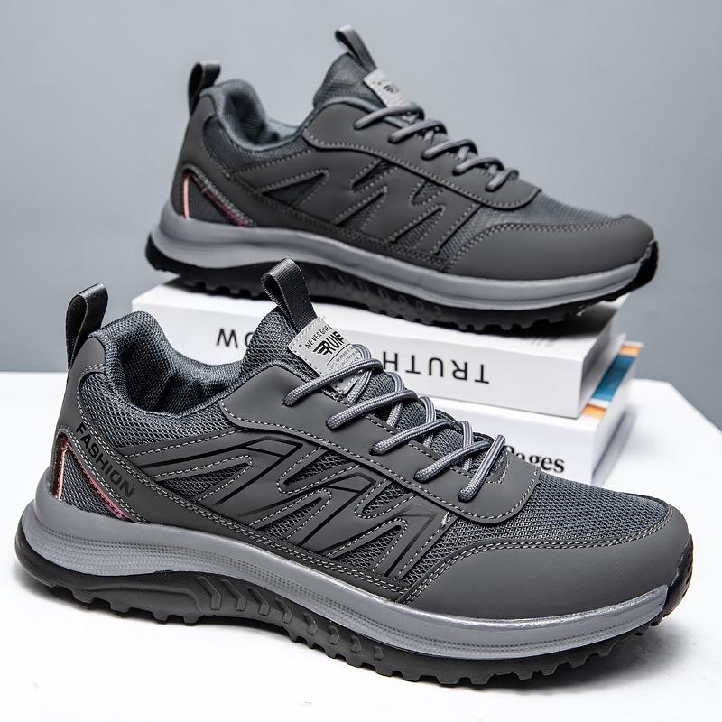 Men's Summer Outdoor Walking & Running Shoes - Breathable Mesh, Non-Slip, Soft Sole, Suitable for Middle-Aged & Elderly.