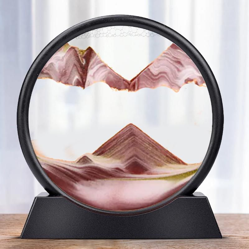 7-дюймовый зыбучий песок, вид на глубоководное море, художественная картина, песочные часы, 3D-динамический дисплей, движущаяся картина из песка, украшение для дома и офиса, подарки