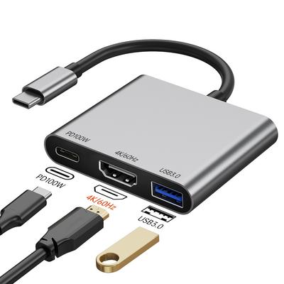 USB C - HDMI 3 в 1 концентратор 60 Гц многопортовый адаптер с зарядкой Type C PD для ноутбука MacBook Pro