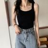 Women Crop Tops Strapy Casual Camis Sleeveless Tank Tops Cute Casual Tops Plain Camis Square Tops for Women Haut Femme Tanks Camis