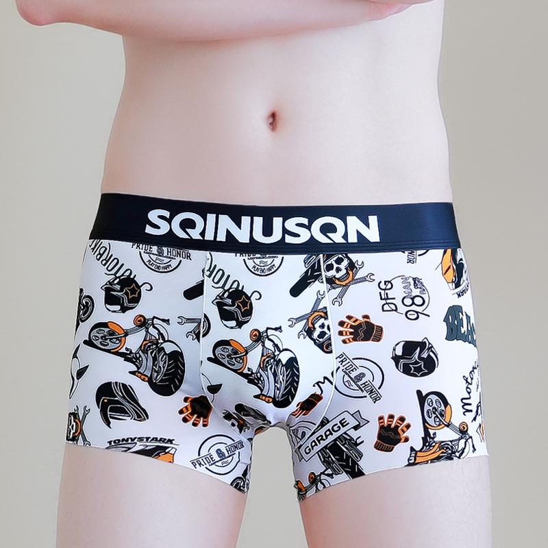 Мужское нижнее белье с низкой талией, боксеры, сексуальные U-образные выпуклые трусы-боксеры, шорты с принтом, трусы с выпуклым мешочком, интимное белье