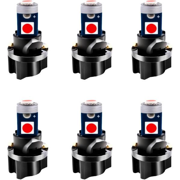 WLJH 6Pack White Dash Lights PC74 Twist Locket Socket Wedge T5 LED Bulb 37 74 2721 3030SMD Dashboard trument Cluster Bulbs,Plug and Play