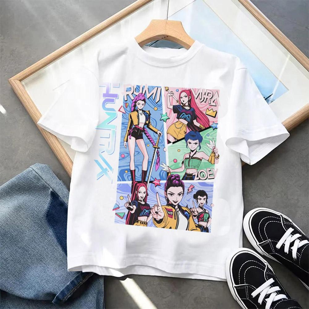 Cartoon Print Fashion Kids Clothing Short Sleeve T-Shirt Casual Comfortable T-shirt Girls