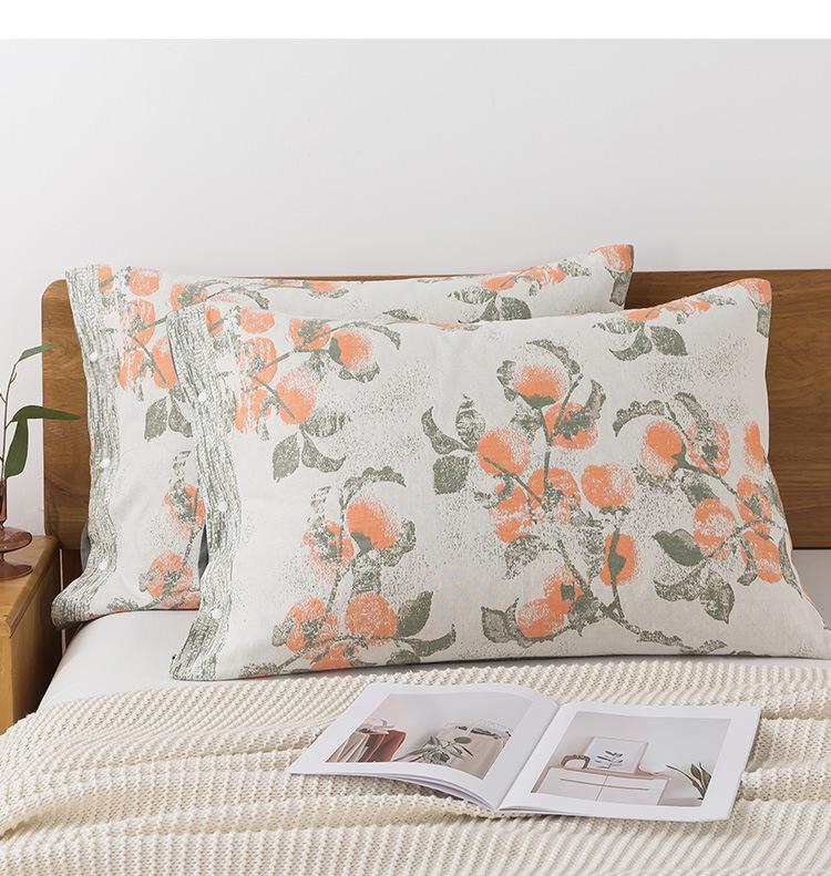 Наволочка из чистого хлопка с марлевой фактурой: Не скатывается, не выцветает, впитывает пот, устойчив к пятнам - Идеально для взрослых.