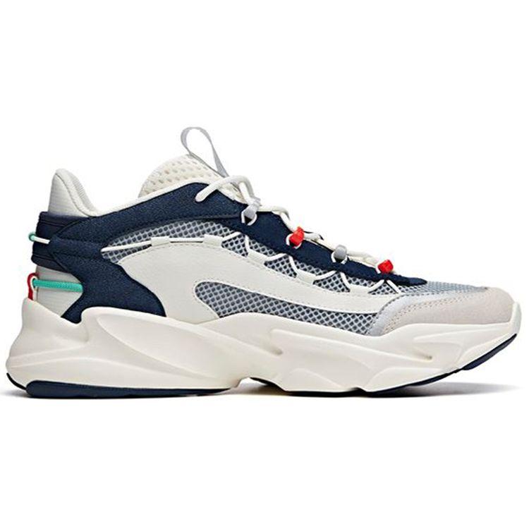 Anta Кроссовки Walker Mesh Structure Splicing с нескользящей износостойкой подошвой для бега, мужские кроссовки белого и синего цвета 112028889-2