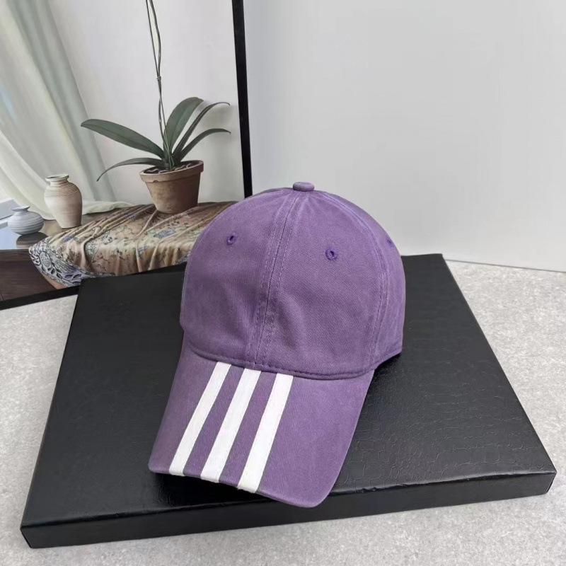 Hat Men'S And Women'S Outdoor Cap Spring Solid Color Extended Brim Baseball Cap Striped Hat