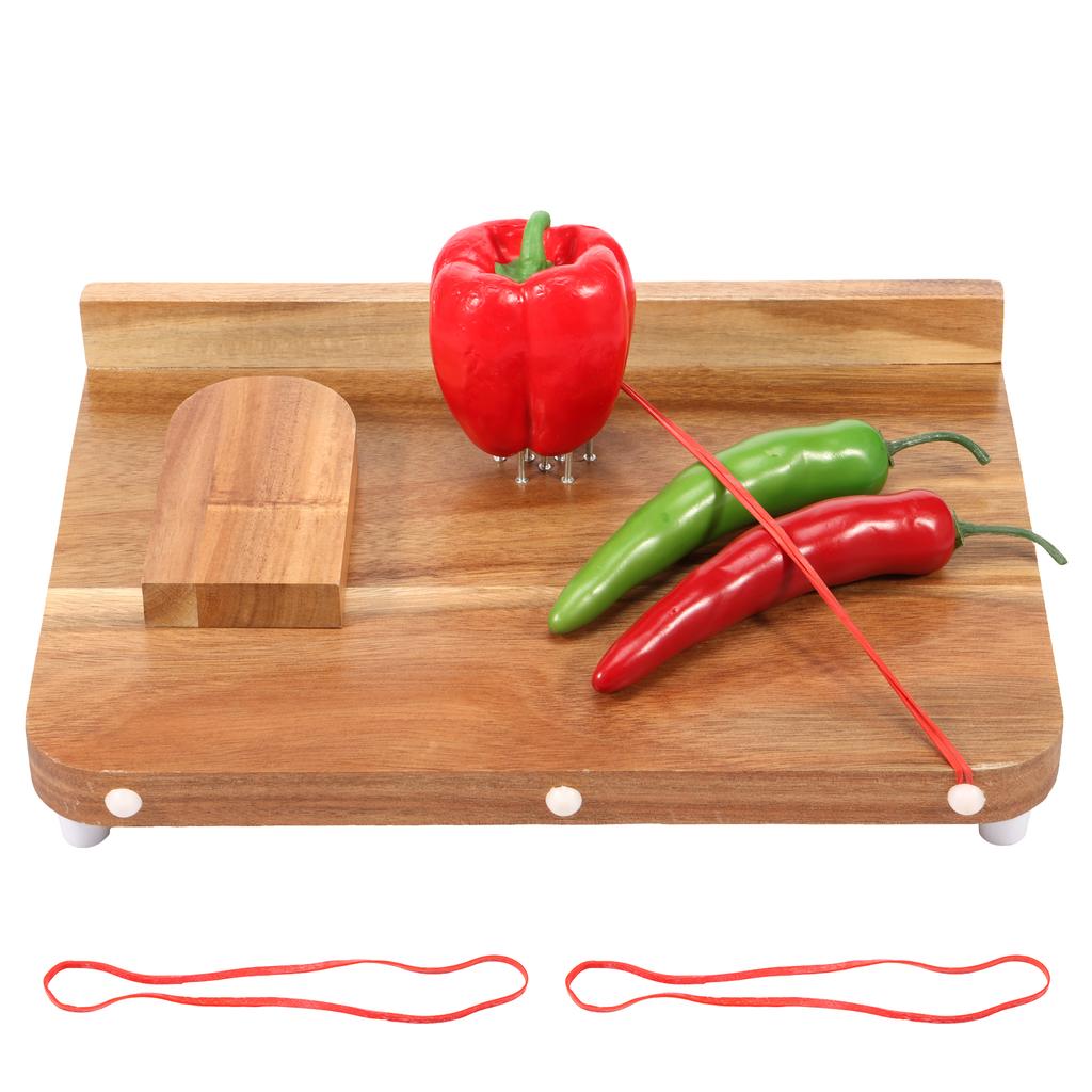 Wooden Cutting Boards Fruit Vegetables Chopping Panel With Spike Smooth Surface Handicapped Kitchen Board for Disabled Person