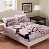 Cherry Blossom Flower Pattern Bed Hat Three-Piece Digital Printing Bed Hat Bedding Set Adult Children