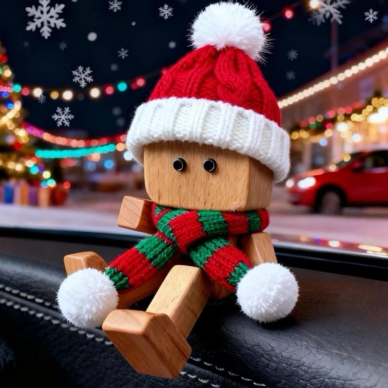 Shaking Wooden for Man Gift It Comes with Vivid Expression Accessories, Desktop, Bookshelf, Car Decorations Christmas Gift U2B6