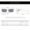 Quality Cheetah Decoration Frameless Square Sunglasses Men Women Retro Rimless Rectangle Leopard Head Metal Sun Glasses Uv400