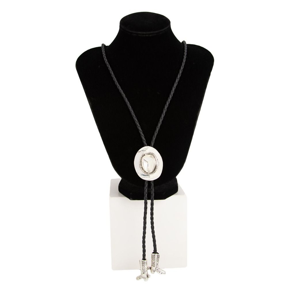 Boot Pendant Ethnic Style Necklace Long PU Leather Necklace Cowboy Cap Pendant Necklace Girls