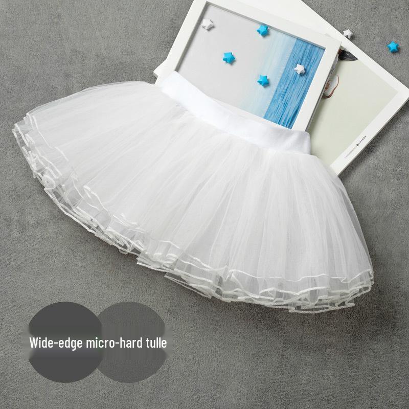 Girls' Tulle Dance Skirt - Short, Puffy, Pink & White Options, Summer Practice Wear